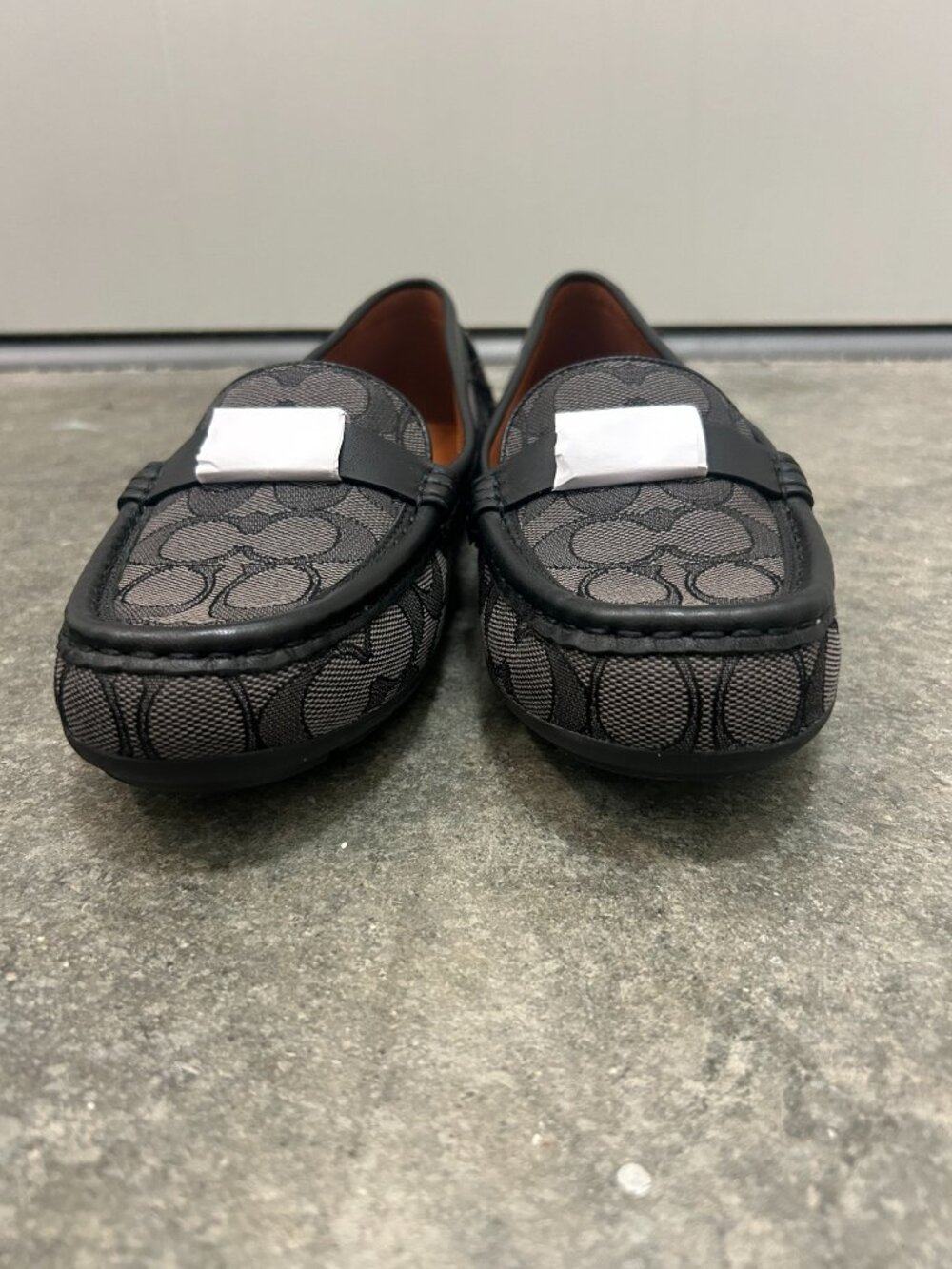 Coach Mona Driver Signature Jacquard Smoke Coal Black Loafers Flats Size 9B New - Picture 4 of 16